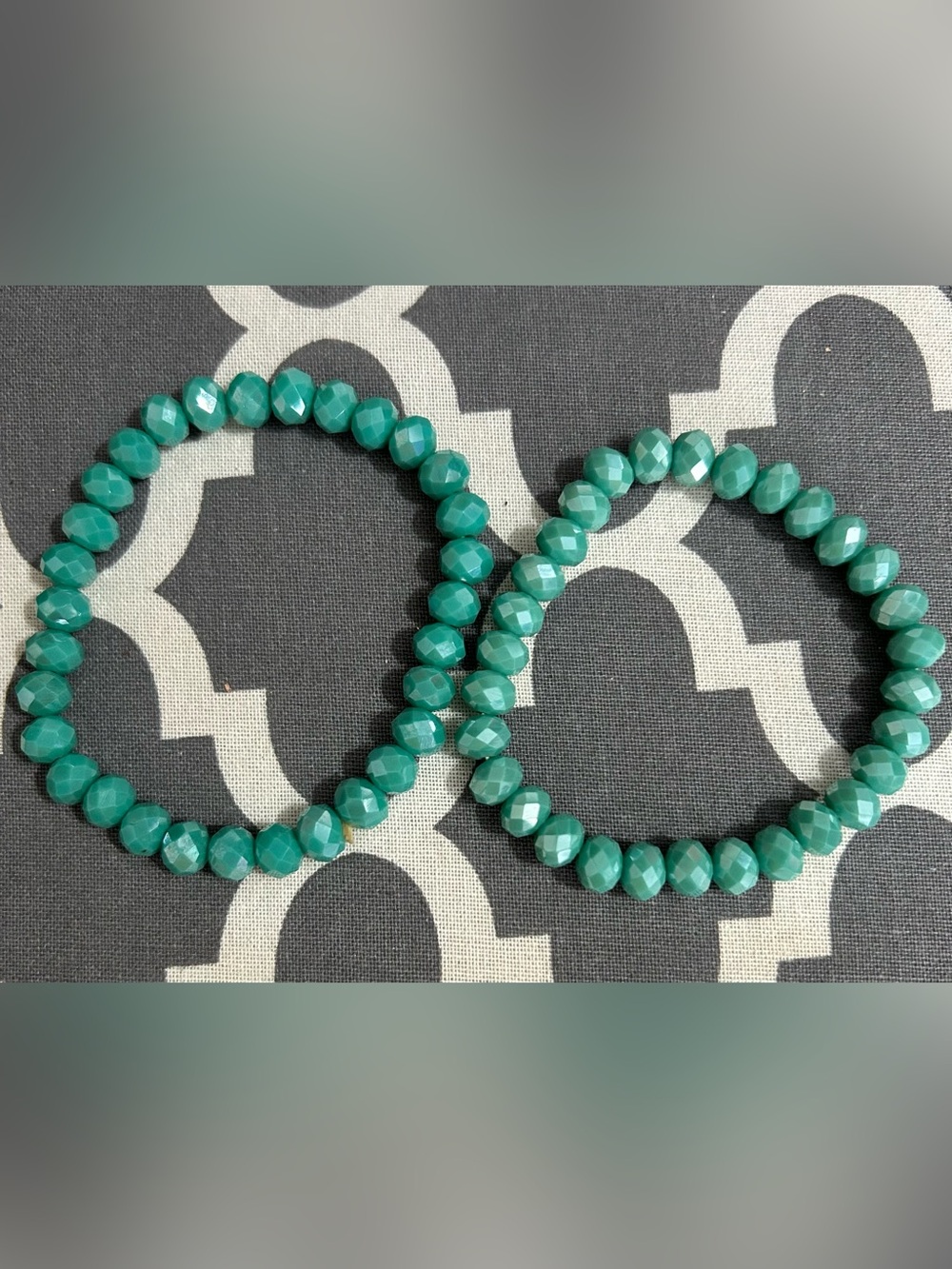 Turquoise Faceted Bead Stretch Bracelet - Women Jewelry